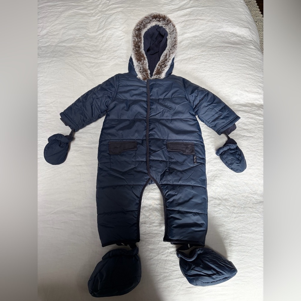 Silver Cross Baby Winter Puffer Coat / Jacket / Snowsuit / Pramsuit with Mittens
